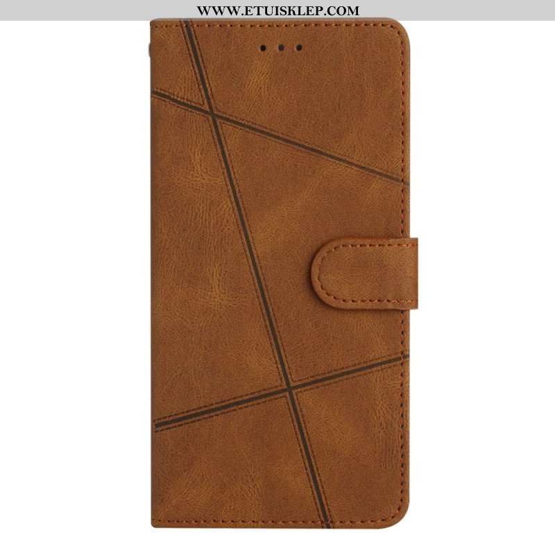 Etui Folio do Xiaomi Redmi Note 12 4G z Łańcuch Geometryczne Paski